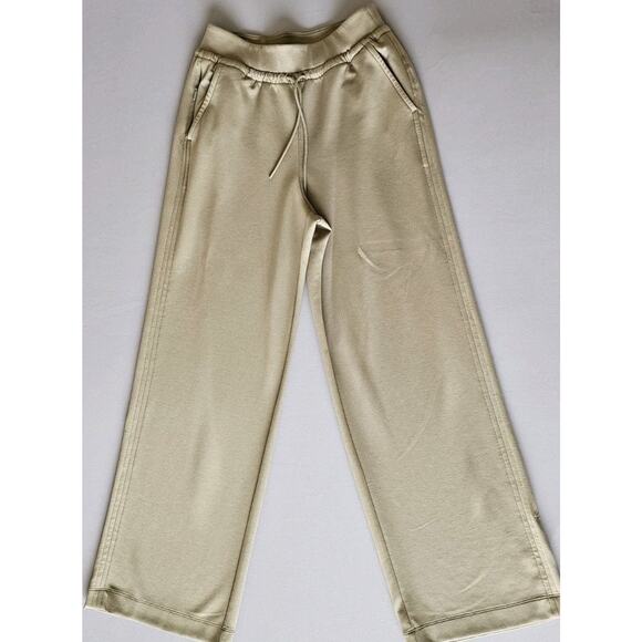 Athleta Wide Leg Lounge Pants Olive Green Athleasure Sz L Sweatpants - Picture 1 of 7